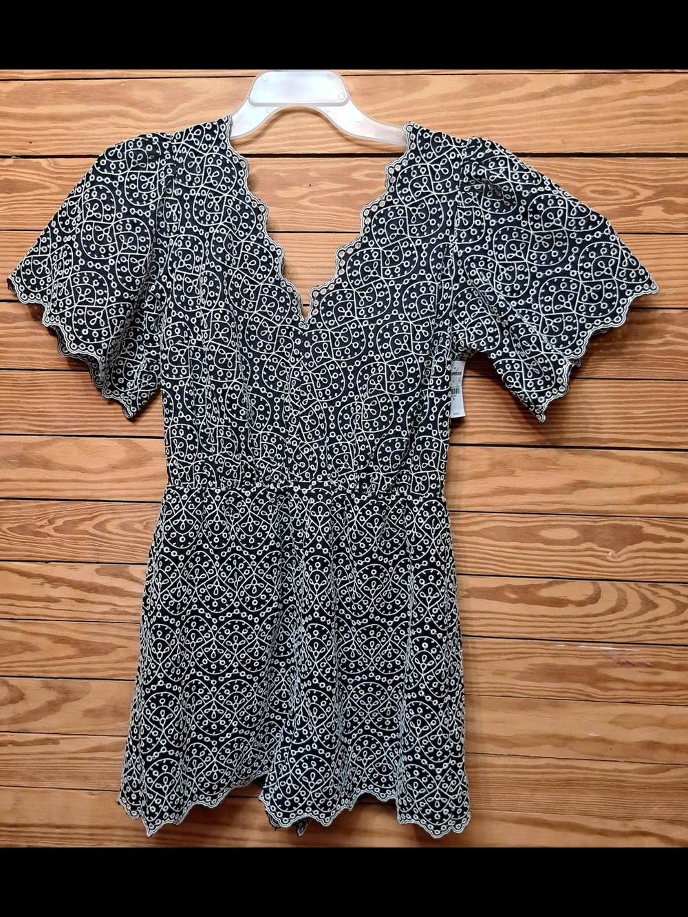 Black & White Patterned V-Neck Romper